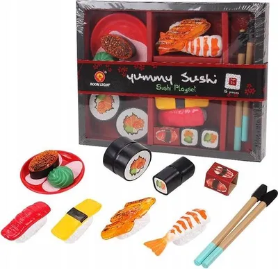 Produktbild von Sushi Spielzeug Set für Kinderküche - Realistisches Lebensmittel Rollenspiel Zubehör
