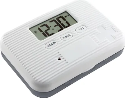 Zdjęcie produktu dla Dozownik tabletek z alarmem, elektroniczny organizer, wyświetlacz LCD, 6 przegródek, cyfrowe przypomnienie, przenośne mini pudełko do użytku na zewnątrz
