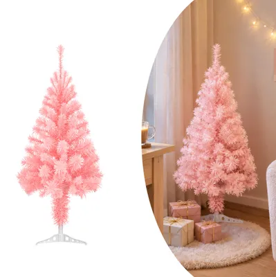Zdjęcie produktu dla TANYEAR, sztuczne drzewko świąteczne, 120 cm, drzewko dekoracyjne, dekoracja świąteczna, kolor różowy
