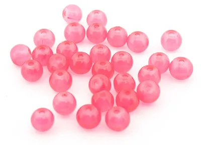 Produktbild von Vintageparts Glasperlen Jadeimitat Koralle 6mm 30 Stück DIY