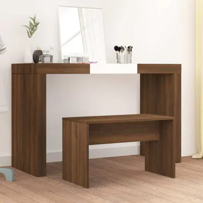 Produktbild von "im  " Schminkhocker Braun Eichen-Optik 70x35x45 cm Holzwerkstoff - Sitzbänke CC21799
