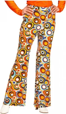 Produktbild von Bunte 70`s Damen-Schlaghose Bubbles für Fasching, Motto Party & Schlagermove Größe: L/XL