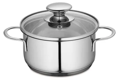 Edelstahltopf mit Glasdeckel, 1 Liter, Induktion geeignet