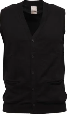 Produktbild von 0591Z gilet uomo KAOS Seide/Baumwolle schwarz Weste Mann