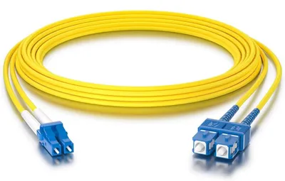 Produktbild von Glasfaserkabel, Patchkabel - LC zu SC, OS2, 10 Gbit/s, Singlemode, 1 Meter, Gelb
