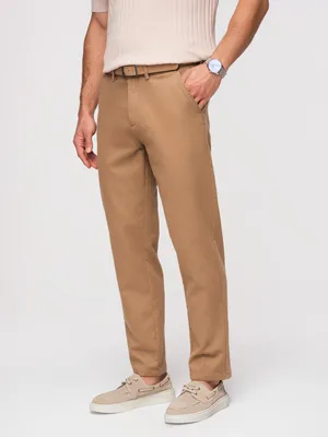 Zdjęcie produktu dla Spodnie OMBRE, fason slim fit, styl casual, model OM-PACP-0294, kolor kawowy, rozmiar S