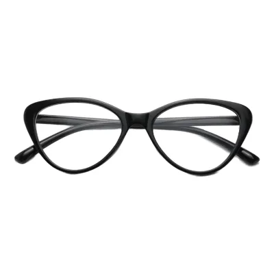 Produktbild von Blaulichtfilterbrille Uni Klare Sicht Katzenaugenform Rahmen Starkes Scharnier Glatt Transparent Mit Rand Augenschutz Klare Blaulichtbrille Brille Schwarz