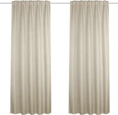 Produktbild von HOME WOHNIDEEN John 2Er Set 145 x 135 cm 2x Verdunklungsschal inkl. 1x Bügelband Taupe