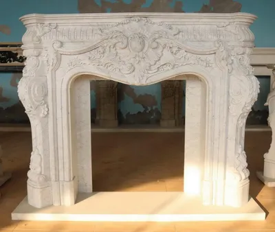Image de Casa Padrino Cheminée de luxe en marbre baroque Blanc 200 x H. 160 cm