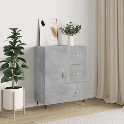 Image de vidaXL Sideboard gris béton 69,5x34x90 cm Bois composite