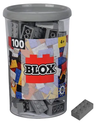 Immagine prodotto di Simba Blox 100 Graue 8er Steine in Dose, Bausteine, Klemmbausteine, Spielzeug, kompatibel mit bekannten Spielsteinen, 100 Stück, 104114544