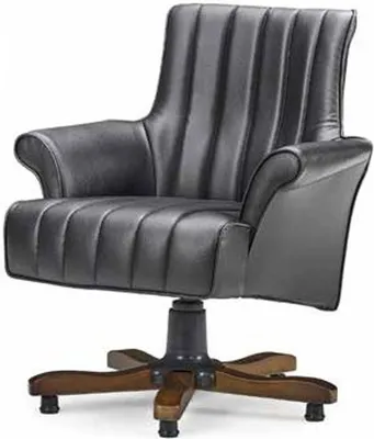 Produktbild von r Schwarzer Bürostuhl Designer Arbeitszimmer Chef Drehsessel
