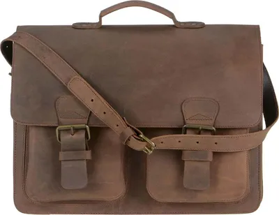Produktbild von Ruitertassen Lehrertasche Leder XXL Damen Herren Schultasche Aktentasche 3 Fächer ranger braun