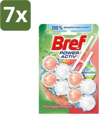 Productafbeelding van Bref - Toiletreiniger - Pronature Grapefruit - Dubbele verpakking - Voordeelverpakking - 7 stuks