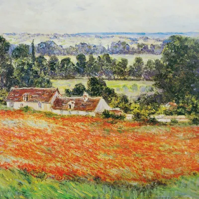 Zdjęcie produktu dla Claude Monet Art Print Obraz - Pole maków w Giverny, 1885 (40 x 40 cm)