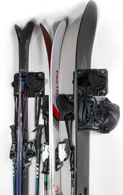 Produktbild von Gravity Grabber Ultimate Ski & Snowboard Wandhalterung - Passt zu jedem Ski/Snowboard - für Schadensfrei Lagerung von Rocker und Tips - 3x – Schwarz