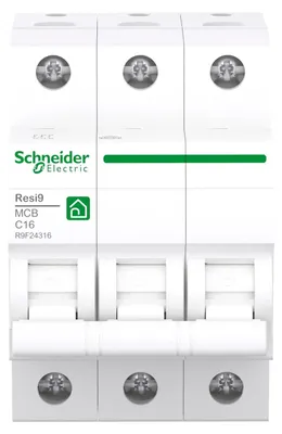 Image de GSC R9F24316 Disjoncteur de protection de ligne Resi9 3P, 16A, C, 6kA
