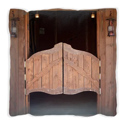 Produktbild von Wallario Premium Kissen, weiche Oberfläche, mit Motiv Saloontür, Größe: 60 x 60 cm, mit weißer Rückseite