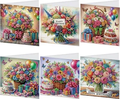 Produktbild von Famanu Wenskaarten Set 6 Stück - DIY Edelstein Kunst für Erwachsene