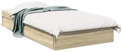 Produktbild von vidaXL Bettgestell mit Schubladen Sonoma-Eiche 75x190 cm Holzwerkstoff