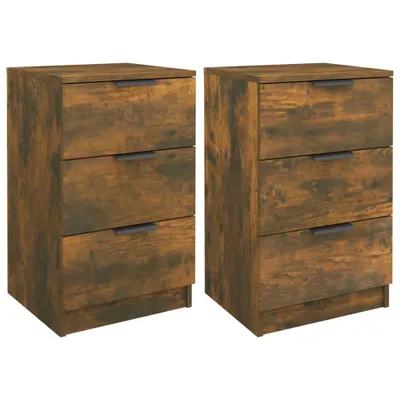 Image de vidaXL Tables de nuit 2 pcs. Chêne fumé 40x36x65 cm
