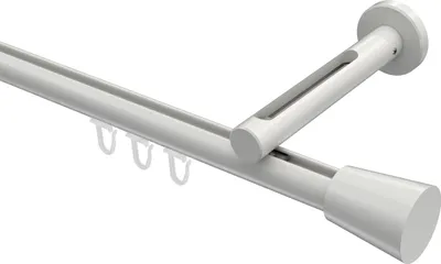 Produktbild von Interdeco Innenlaufstange / Gardinenstange mit Innenlauf Weiß, Typ Siteno Sitra (Konus), 20 mm Ø 1-läufig, 260 cm