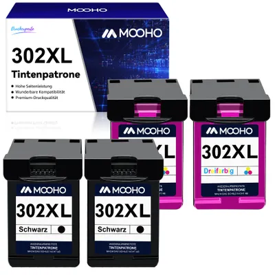 A product shot of multiple ink cartridges and their packaging.