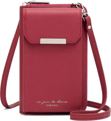 Obrázek produktu pro REETEE taška na mobilní telefon dámskáPolyuretankožená taška přes rameno kabelka crossbody bag červená