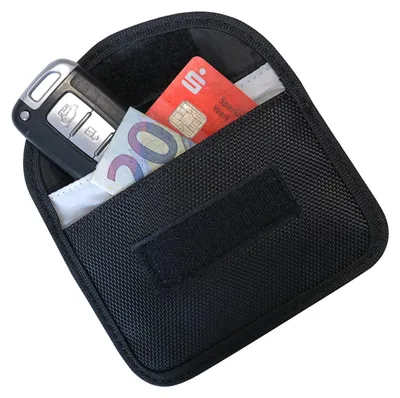 RFID Schutztasche für Autoschlüssel zur Abschirmung von Keyless-Go von HMF mit den Maßen 8.5 x 13 x 1.2 cm