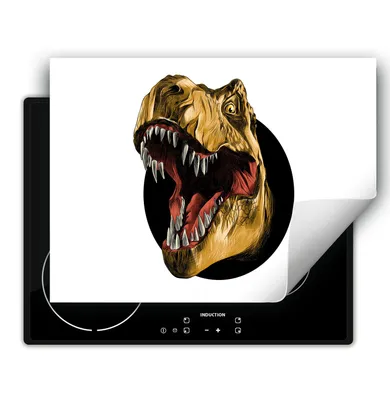 Produktbild von DarHaus Herdabdeckplatte 80x52 cm Anti Rutsch Matte Aufrollbar, Dinosaurier