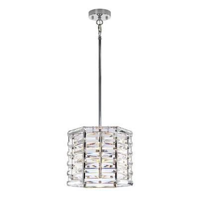 Zdjęcie produktu dla Żyrandol Shoal polerowany nikiel 1xE27x60W kryształ wym:137,9x30,6x30,6cm IP20 Elstead