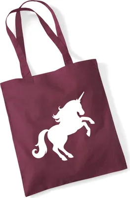 Produktbild von Huuraa Jutebeutel Einhorn Silhouette 10 Liter Burgundy Baumwolle Tasche Geschenkidee