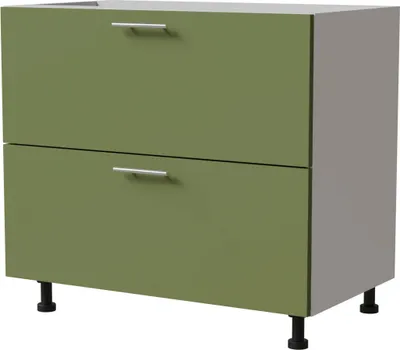 Produktbild von Schubladenunterschrank BRERRA 90cm HETTICH Vollauszug Farbe wählbar BR-D2A/90/1A,RAL 6025 farngrün Matt,weiß