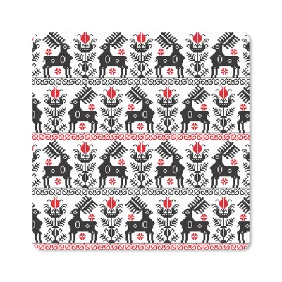 Produktbild von MuchoWow® Mauspad Mousepad Hirsche - Muster - Schwarz - Rot 30x30 cm - Mousepads - Maus Mat - Pad - Mausunterlage - Gaming