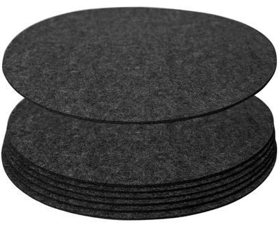 Filzuntersetzer rund, 6er Set, 37 cm, schwarz