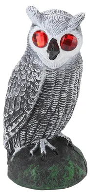 Eulenattrappe aus Kunststoff, 2 Stück, Vogelabwehr für Garten
