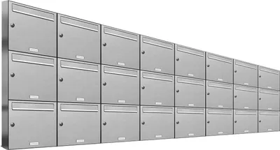 Produktbild von 24er Edelstahl Briefkasten Anlage 24 Fach Wandbriefkasten Postkasten