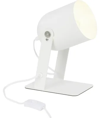 Immagine prodotto di Lampada BRILLIANT Lampada da tavolo Yan 29cm bianca | 1x A60, E27, 30W, adatta a lampade standard (non incluse) | Con interruttore a cavo intermedio