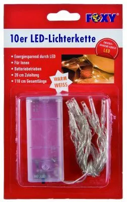 Obrázok produktu pre Idena 8582089 Idena 10er LED Lichterkette transparent 110,0 cm