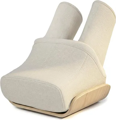 Productafbeelding van Voetenmassageapparaat met warmtefunctie, exclusieve massage van het onderbeen met luchtkussens, Shiatsu-massage met diepgaande kneding, 6 programma's, verlichting van pijn, geschikt voor thuisgebruik, met houten voetstuk
