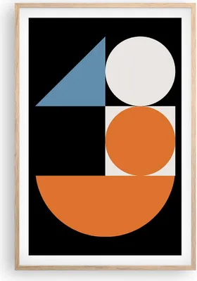 Produktbild von Gerahmtes Poster - Rahmen in heller Eiche - Stück Geometrisch Räder - 61x91,5 cm - Wand Bild - Wanddeko - Wandbilder - Kunstposter - Wandposter - Bilderrahmen - Bilder - Kunstdruck - P2NPA61x91-4879