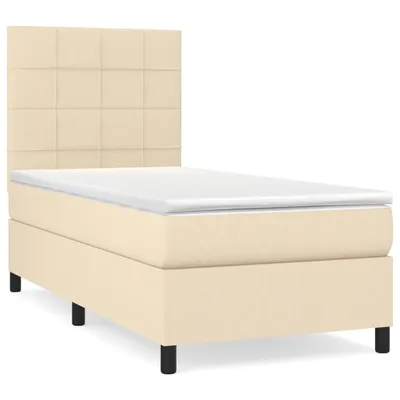 Produktbild von vidaXL Boxspringbett mit Matratze Creme 90x200 cm Stoff