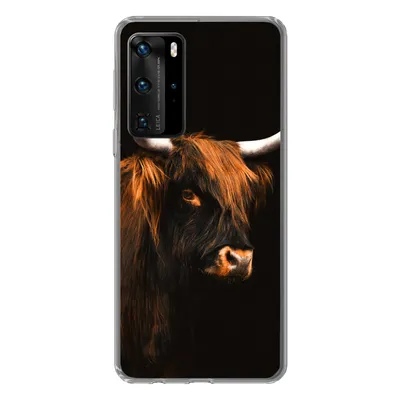 Produktbild von MuchoWow® Handyhülle Schutzhülle Hülle für Huawei P40 Pro Schottischer Highlander - Vlies - Kuh Silikon Softcase Handy Hülle - Schutz