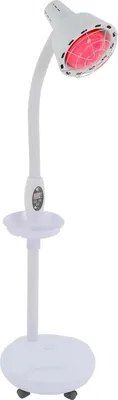 Obrázok produktu pre 275W infračervená tepelná lampa, jednohlavá fyzioterapeutická lampa, otočná o 360°, nastaviteľná, s diaľkovým ovládaním, 220 V, svetlosivá
