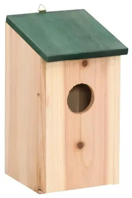 Obrázek produktu pro Sada 8 budek pro ptáky – dřevěné budky – 12x12x22 cm – vhodné do zahrady i na balkon – barva: béžová