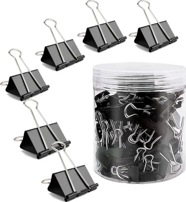 Produktbild von Foldback Clips Schwarz - Büromaterial - 100 Stück - 25mm