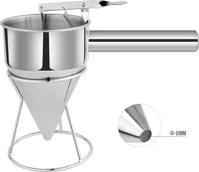 Produktbild von Teigspender mit Ständer aus hochwertigem Edelstahl Teigportionierer Fülltrichter 1,25 L