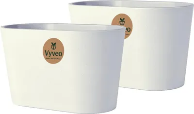Immagine prodotto di Vyveo - Vaso da fiori Varda - Set da 2 - Grigio chiaro - 32x13x14