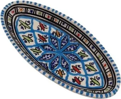 Image de Plat oval Bakir turquoise - L 20 cm