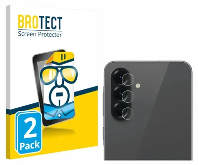 A product packaging box and a smartphone with camera lens protectors.